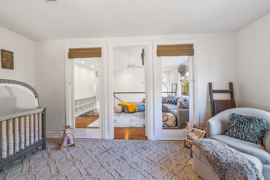 Seamlessly connected through a French door.