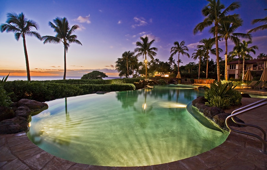 Beach Front Adult Infinity-Edge Heated Swimming Pool set Directly on Wailea...