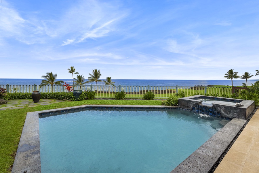 Spacious pool in the private back yard