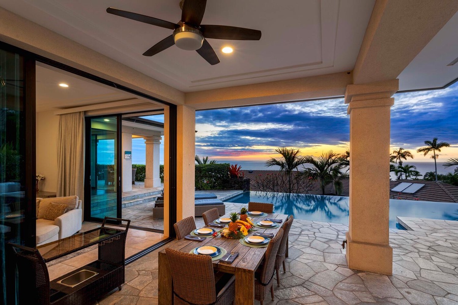 Twilight views from the lanai.