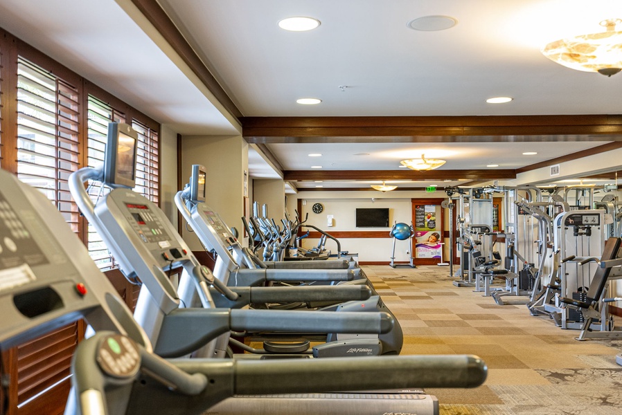 Stay fit during your getaway in this well-equipped fitness center with modern cardio machines and strength training equipment.