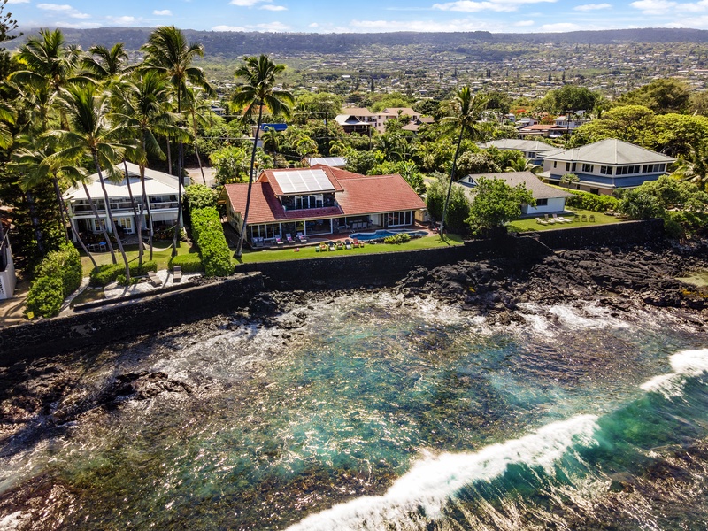 Aerial views of the homes surroundings