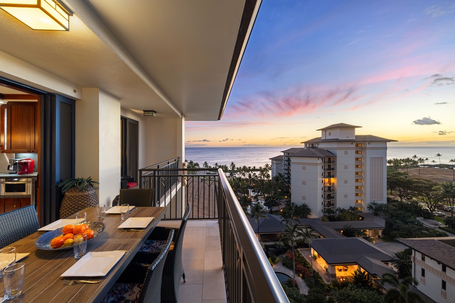 Enjoy the twilight views on the lanai.