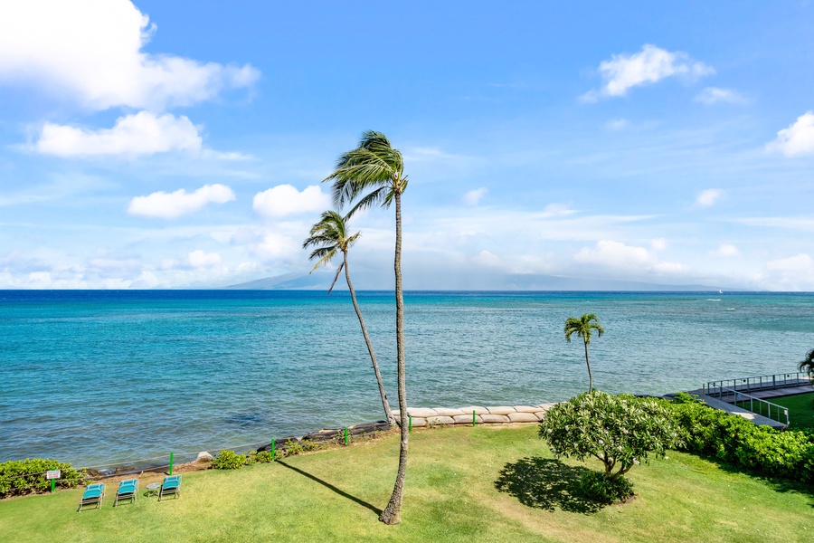 Exhale and savor the private view from Royal Kahana 308’s peaceful lanai.