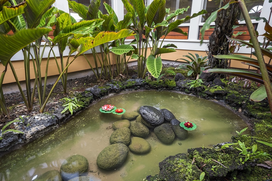 Water Feature on the exterior accessible from the Primary bedroom