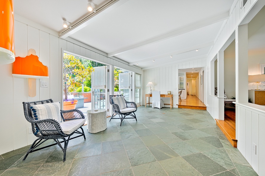 Sunroom facing dining room