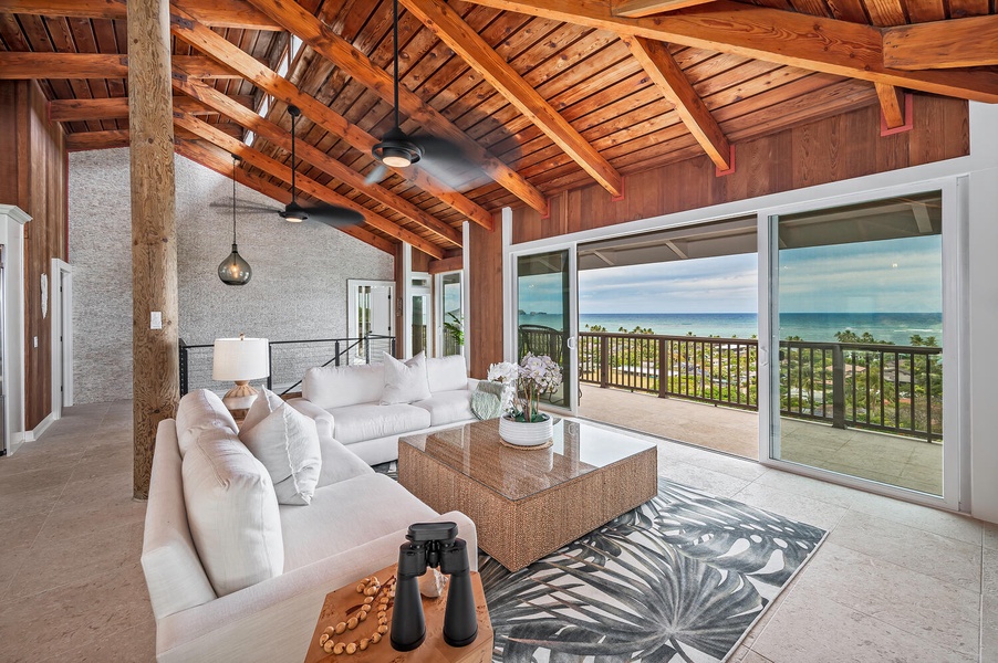 Take in the expansive ocean views from the comfort of your living room