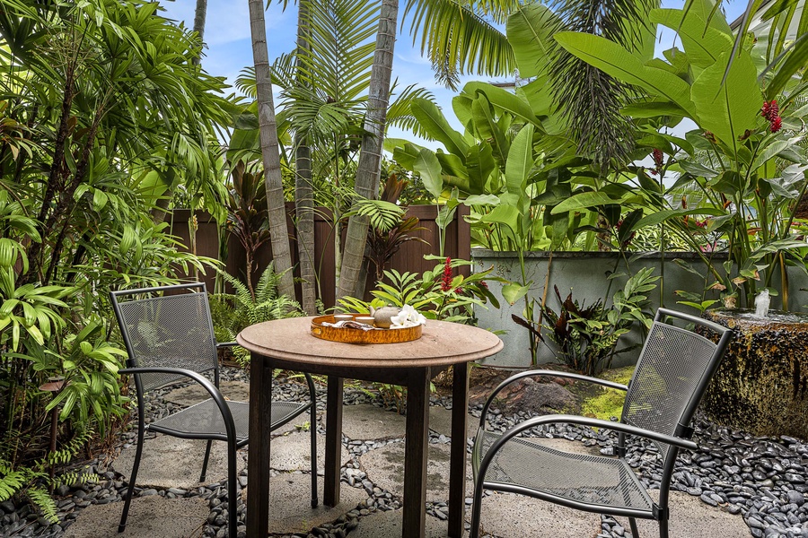 Embrace nature in this manicured tropical landscape