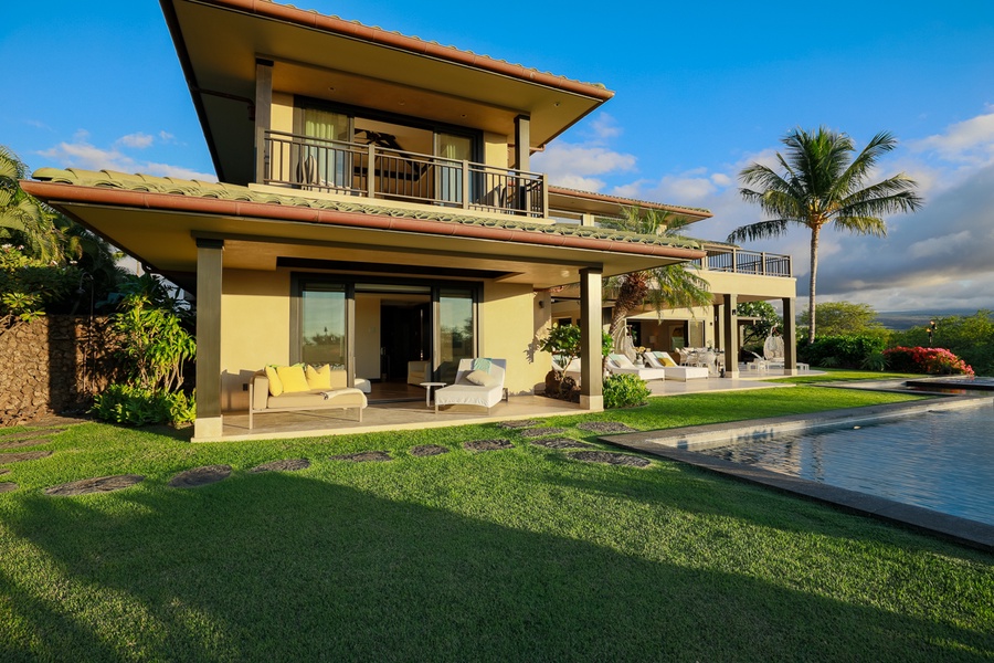 View of the home and pool