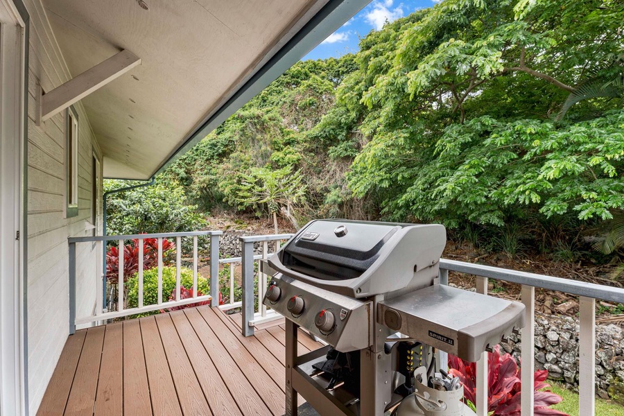 BBQ while enjoying the garden views, just right off the dining area.