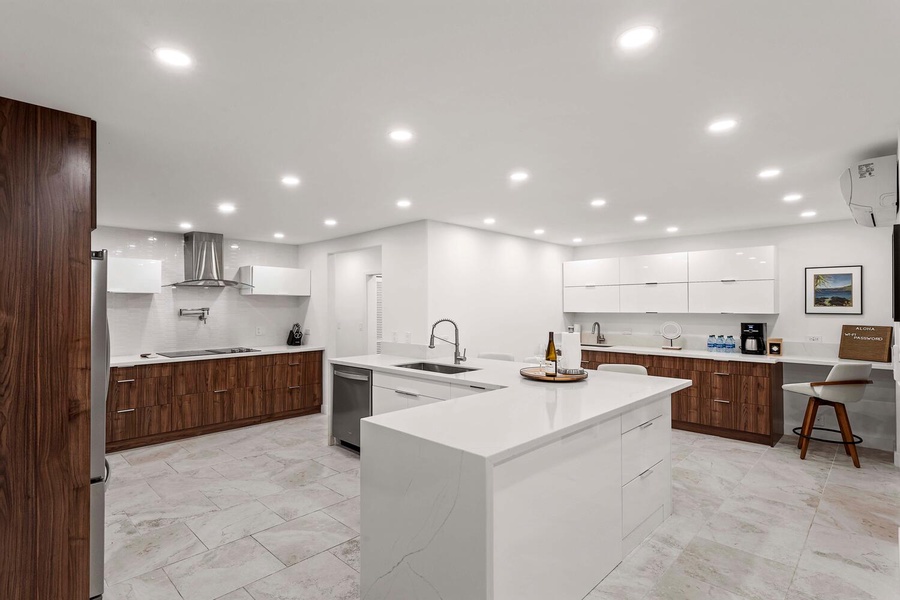 A roomy kitchen area is a chef's delight