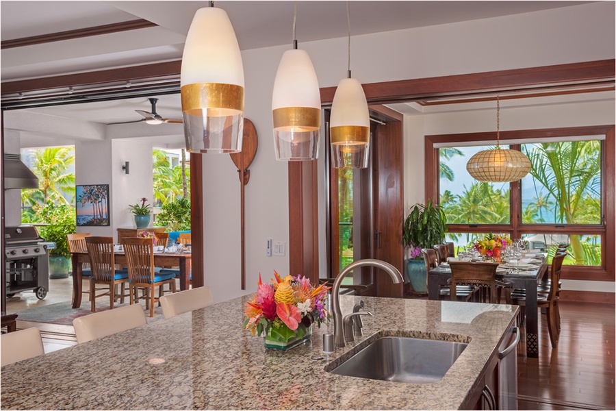 Gourmet Kitchen Convenient to Dining and Living Areas