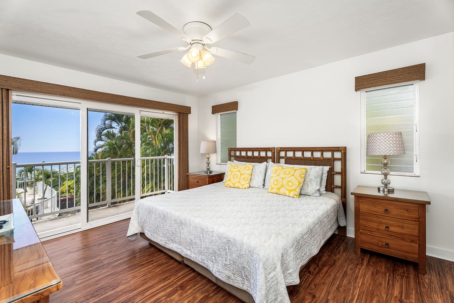 Wake up to stunning ocean views from your comfortable bedroom with direct lanai access to tropical paradise.