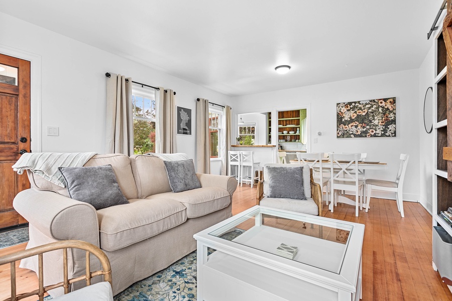 Comfort and function in this open-concept living and dining space, with room for games, meals, or winding down.
