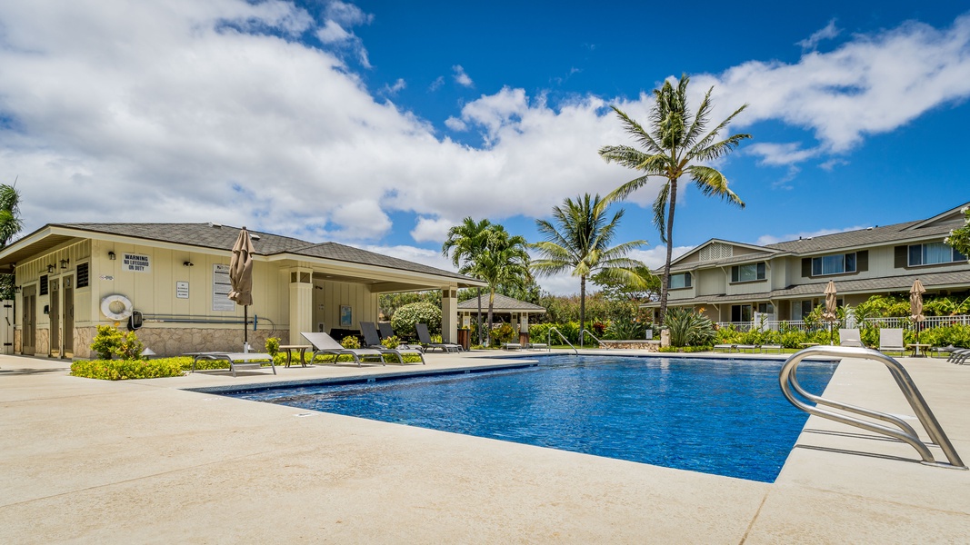 Go for a swim in the sparkling waters and rest in the lounge chairs.