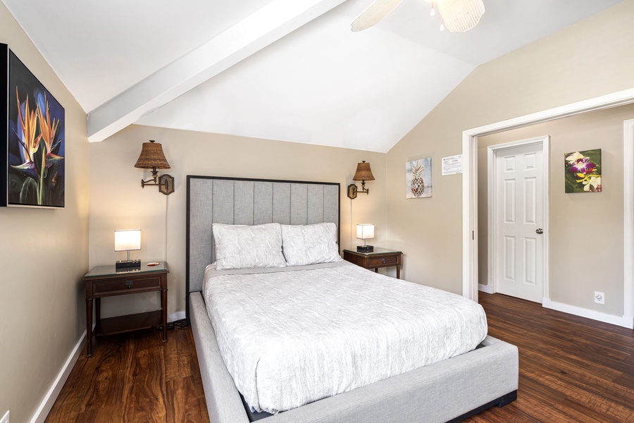 This charming guest bedroom provides a quiet and comfortable escape.