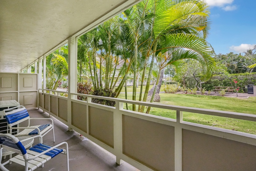 Your private lanai with tropical views!