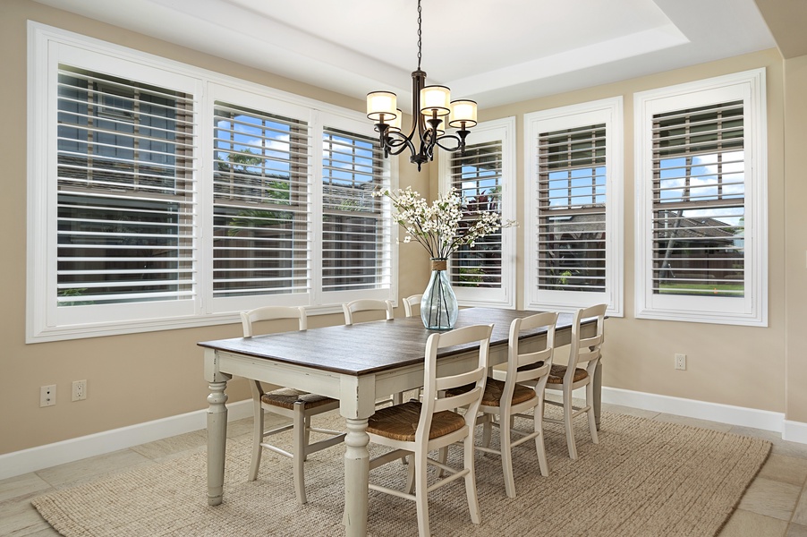 Dining Area inside the house filled with natural lighting.