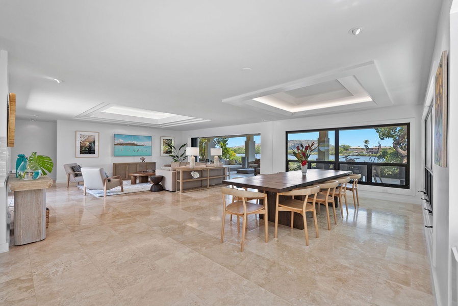Open-plan living space with expansive views and an airy, calming feel.