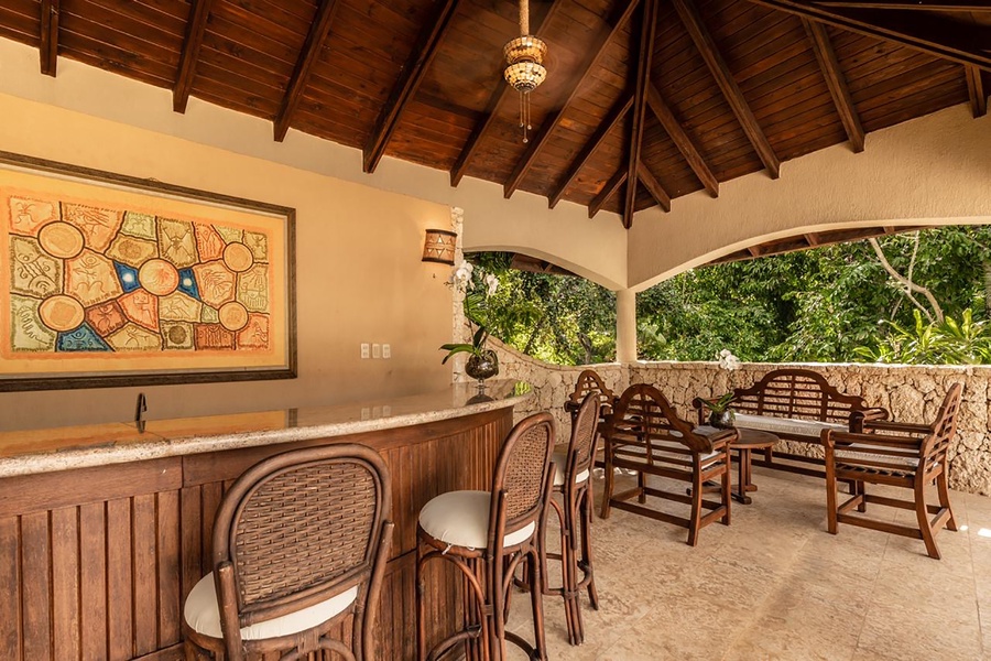 More comfortable seating area in the gazebo.