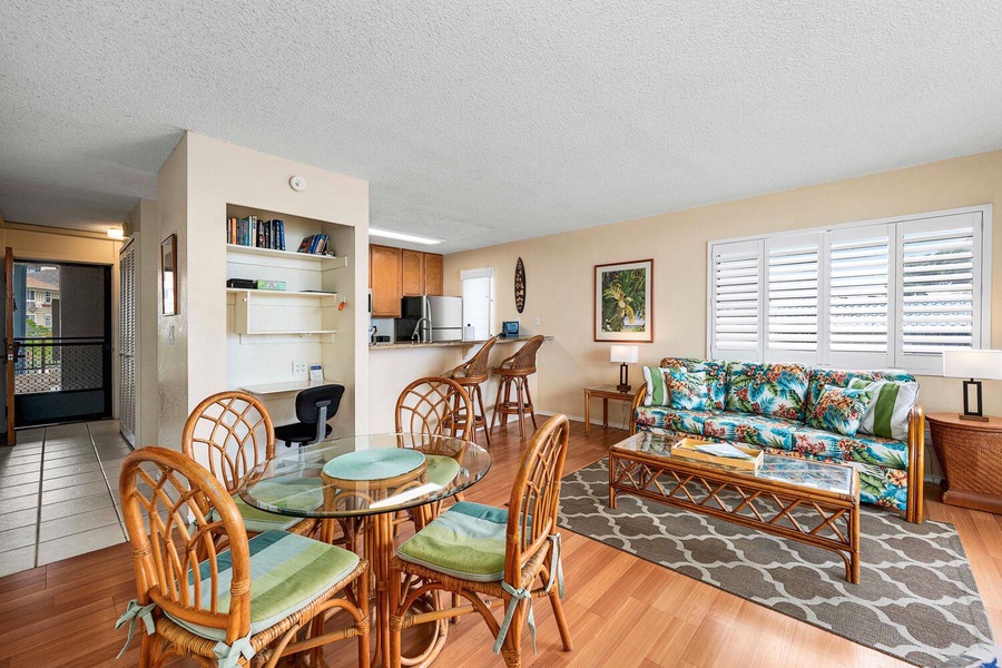 Air conditioned living room with flat screen TV