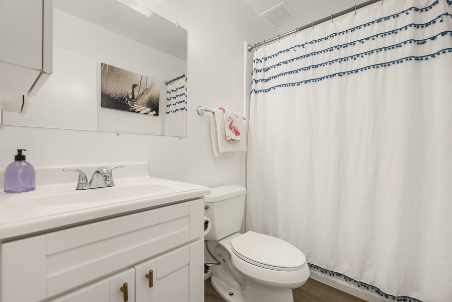 Full bathroom with shower/tub combination