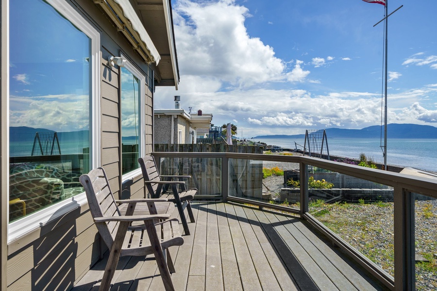 Pacific and mountain views from your private deck.