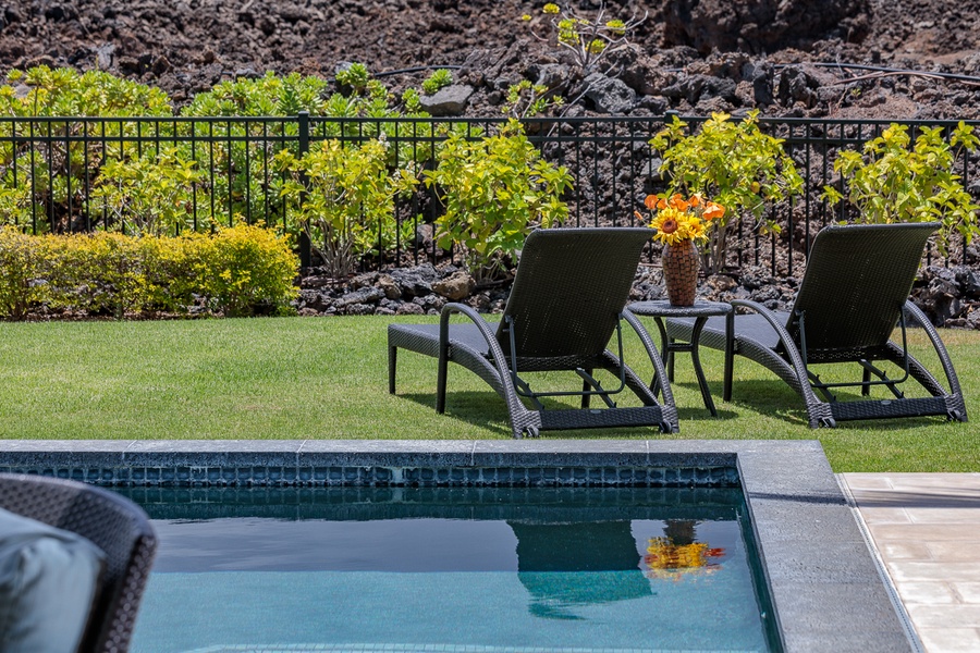 Sun lounges beside the pool for sunbathers!