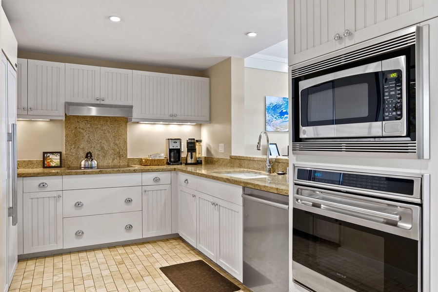 The kitchen is fully equipped with everything you might need during your stay