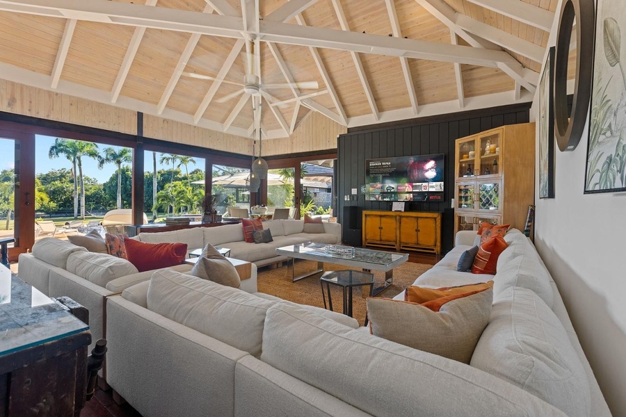 Enjoy the beautiful garden views or watch some movies from the living room.