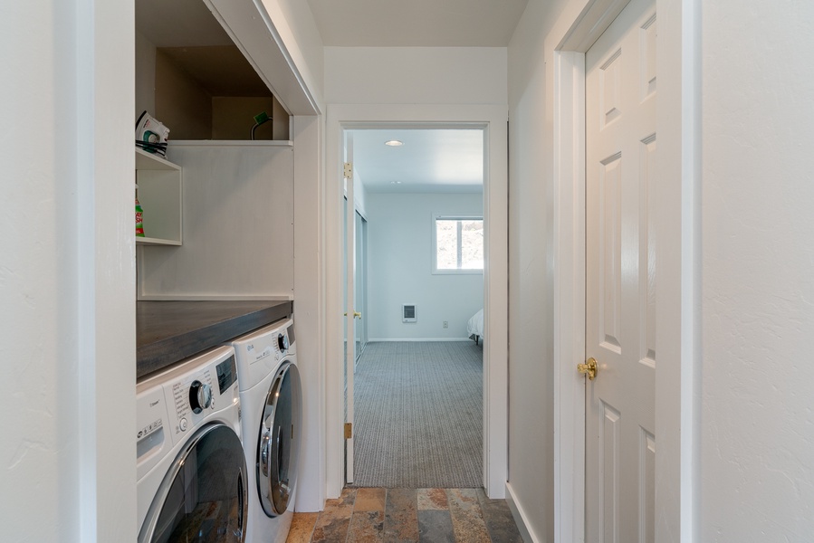 There is a laundry room with washer and dryer for your convenience
