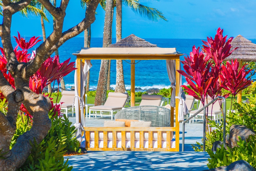 Pool-side Ocean View Cabanas