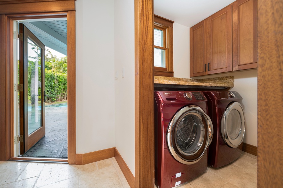 Spacious Laundry room with full washer and dryer