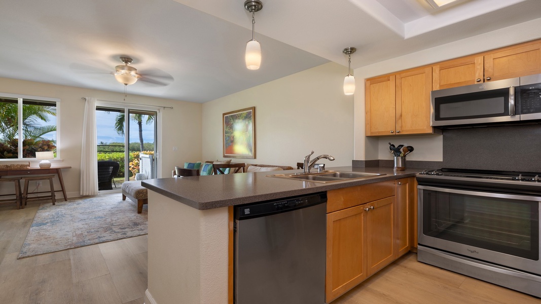 Prepare meals while staying connected with friends and family—this open layout blends cooking, dining, and relaxation in one inviting space.