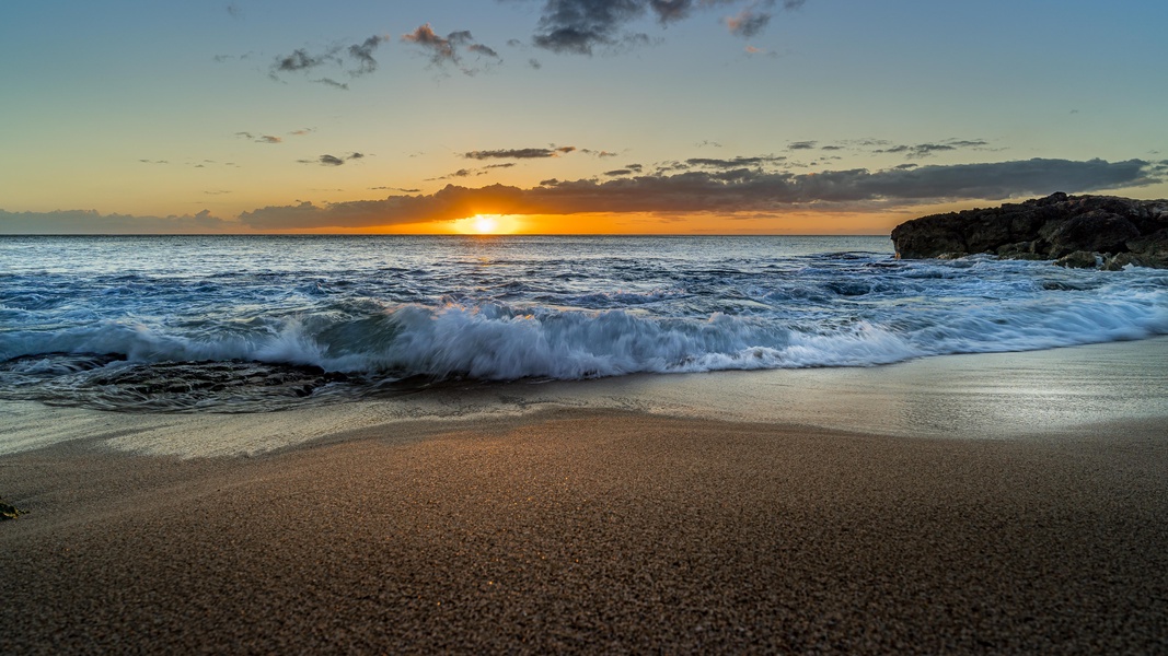 Take a stroll along the peaceful shores in paradise.