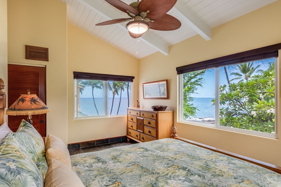Revel in the Moana Hale Upstairs Queen room, where panoramic vistas frame your every morning.