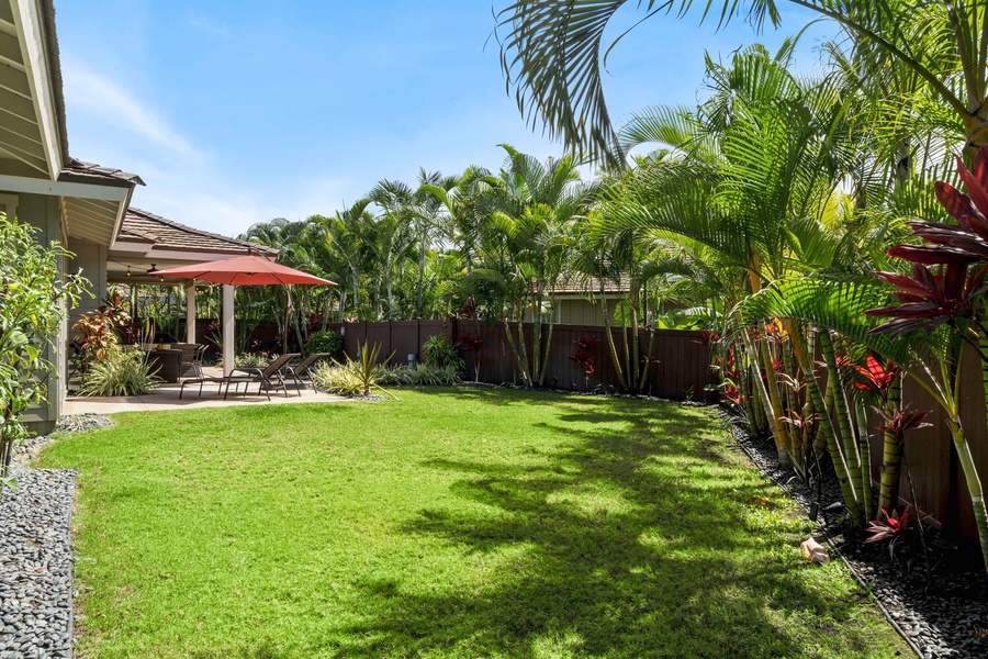 The lush green garden perfect for the little ones to run around.