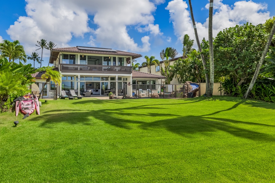 The kids will love the lush green yard.