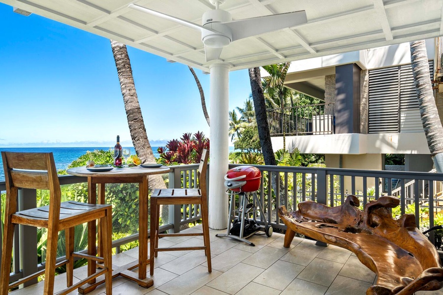 Lounge or dine on the lanai and rest peacefully listening to the waves!