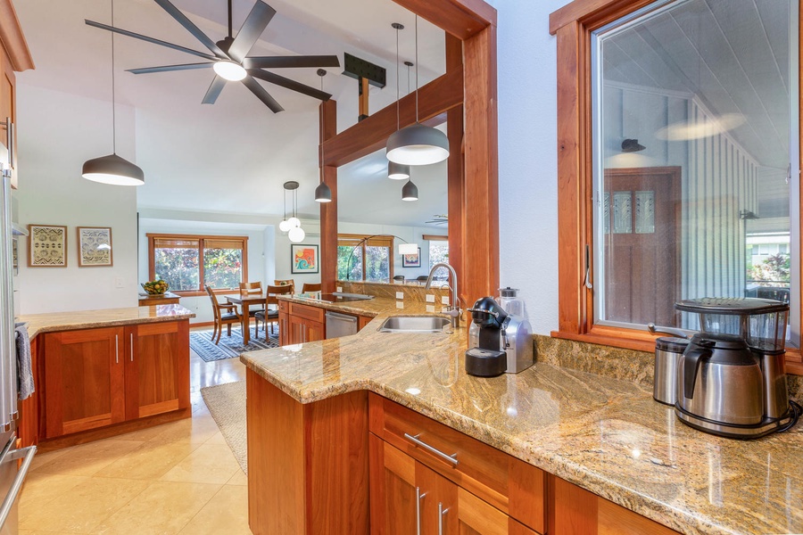 Plenty of counter space for meal preparation