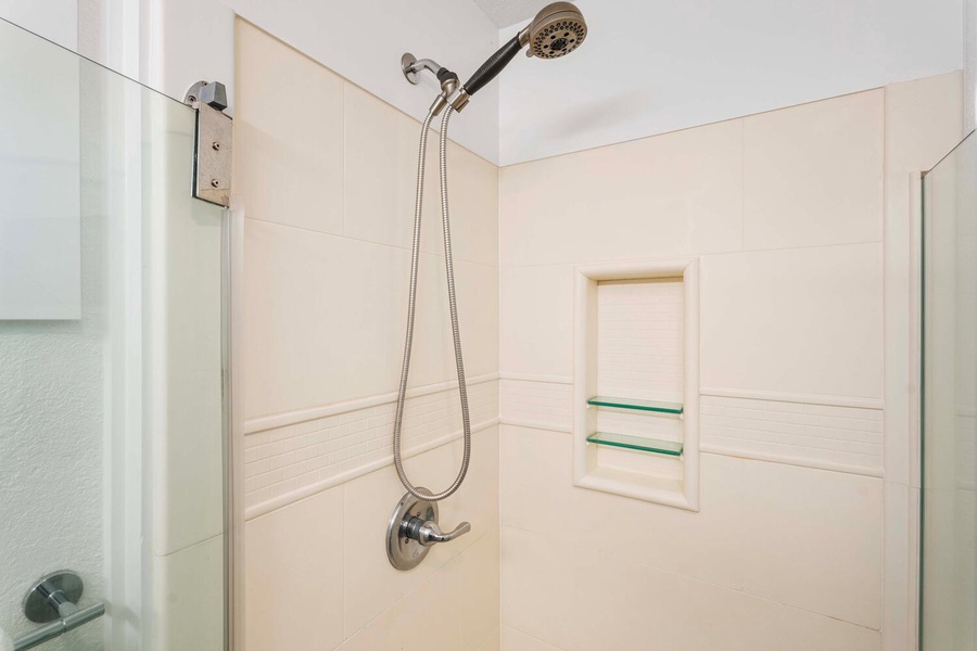 Junior Primary shower and glass door enclosure.