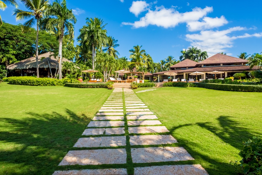 Walkway leading to the beautiful villas.