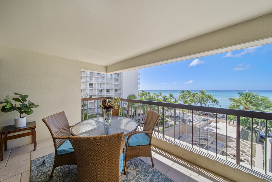 Reconnect with nature while enjoying your morning coffee with ocean vistas.