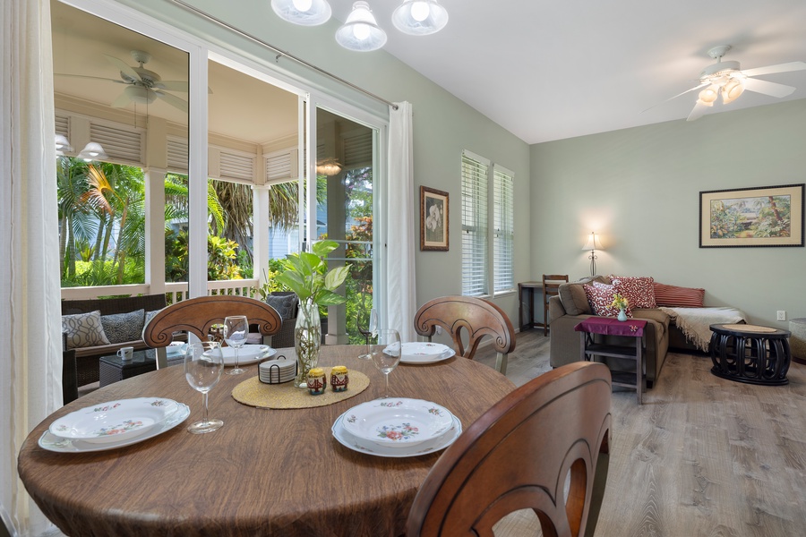 Enjoy indoor-outdoor dining steps from your private lanai in the heart of Ko Olina.