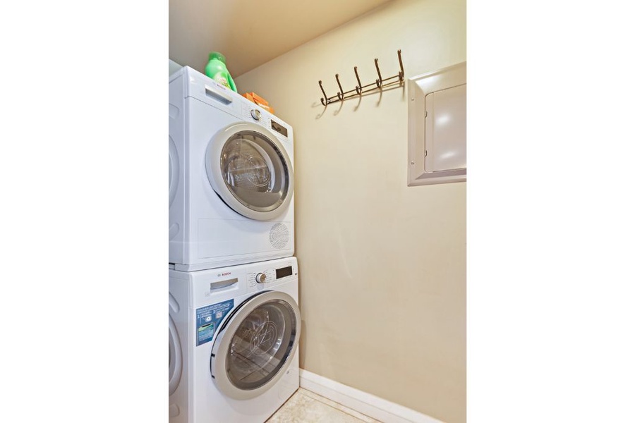 Convenient in-unit laundry at Hokulani 214 to keep you fresh during your Maui stay.