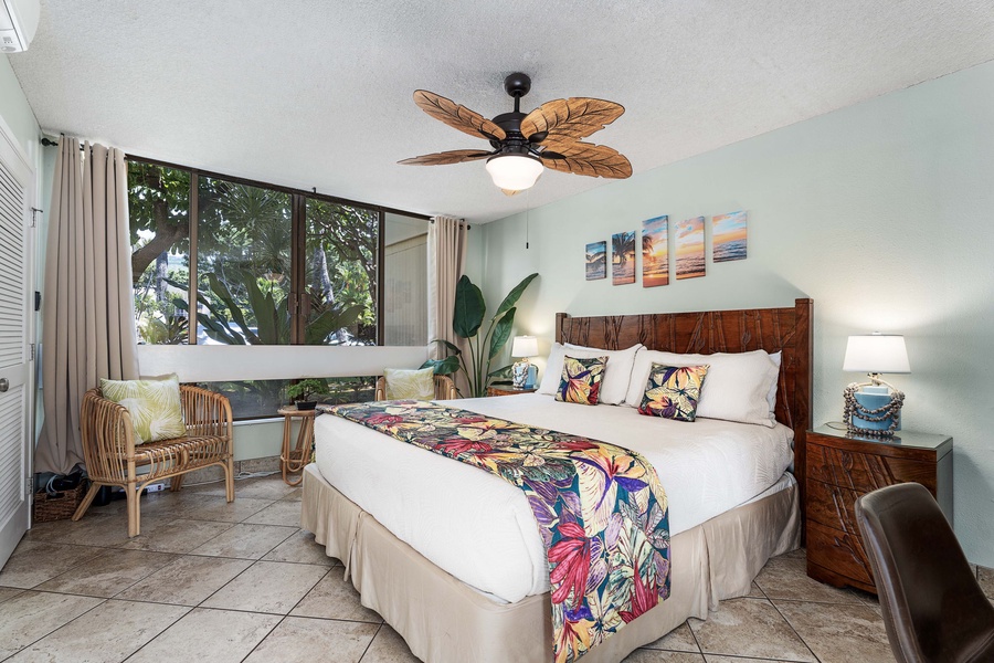 Inviting second guest suite with expansive glass walls, bringing stunning outdoor views right to your bedside.