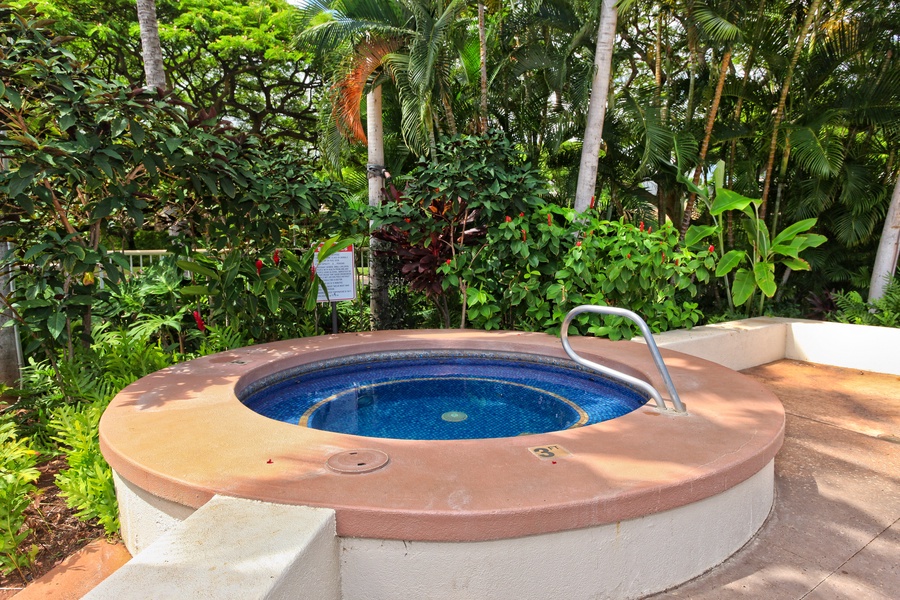 Relax in the hot tub in the center of the palm fringed Fairways at Ko Olina.  