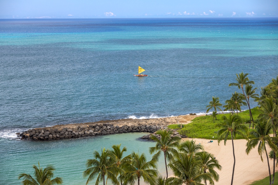 Stroll to the calm Ko Olina lagoon and swim in crystal-clear water just minutes from your villa.