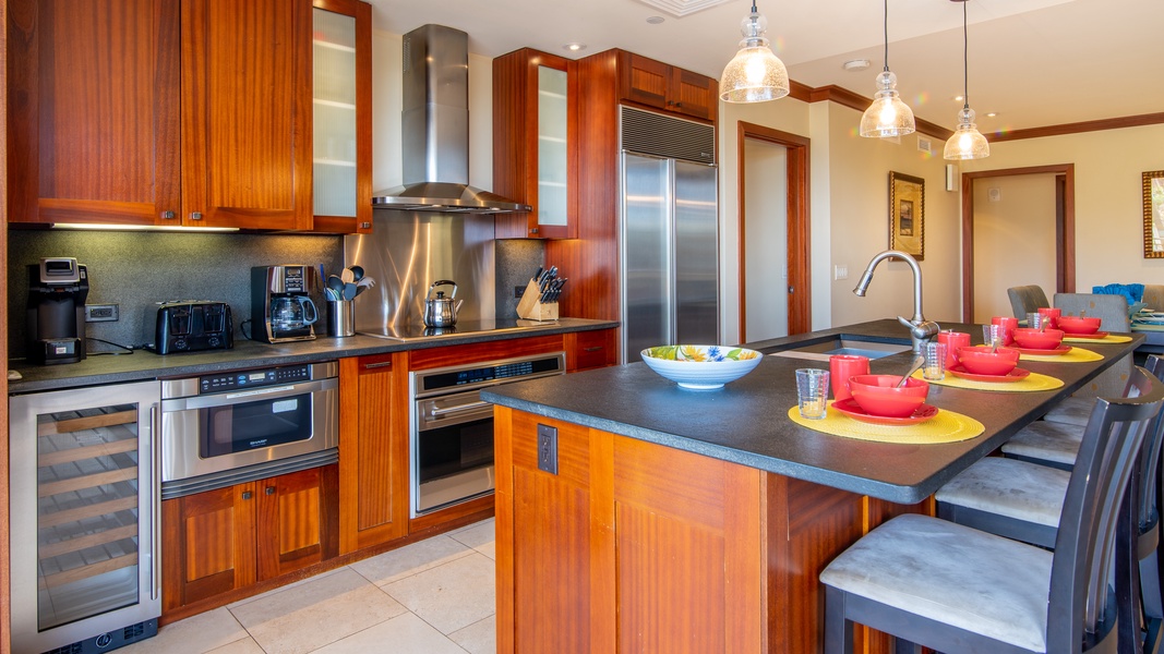 The kitchen is a dream with stainless steel appliances.