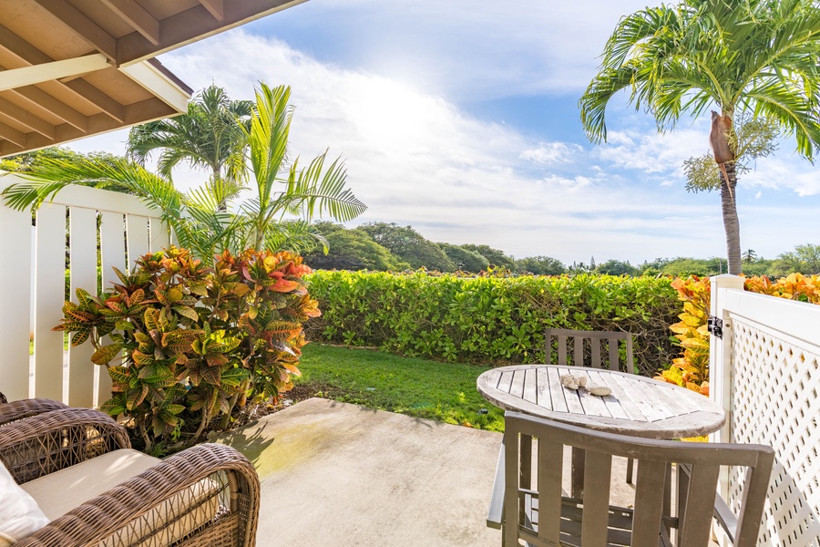 A nice spot to sip your morning coffee with a nice view.